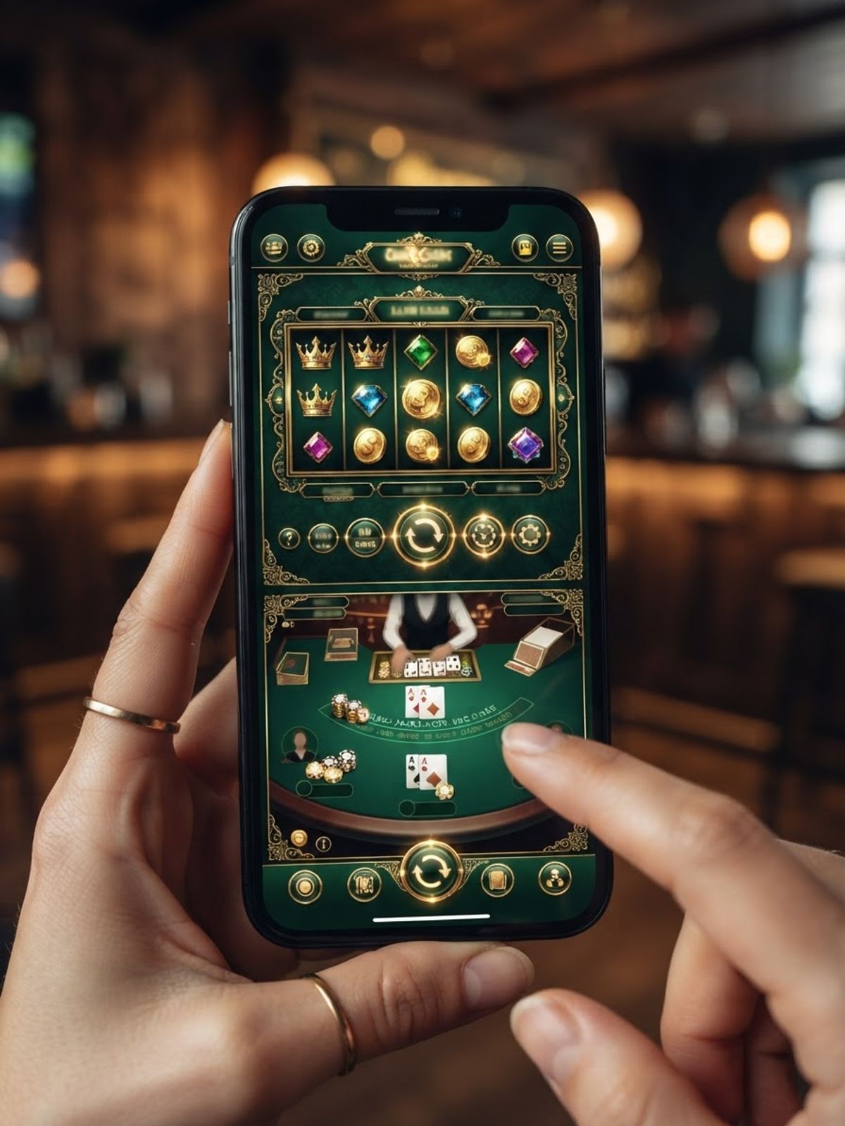 Mafia Casino sur l'écran d'un smartphone