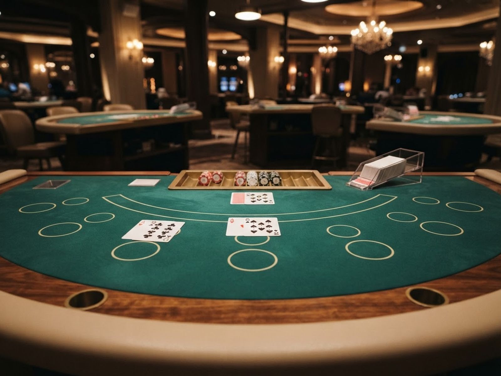 Table de blackjack en direct avec croupier