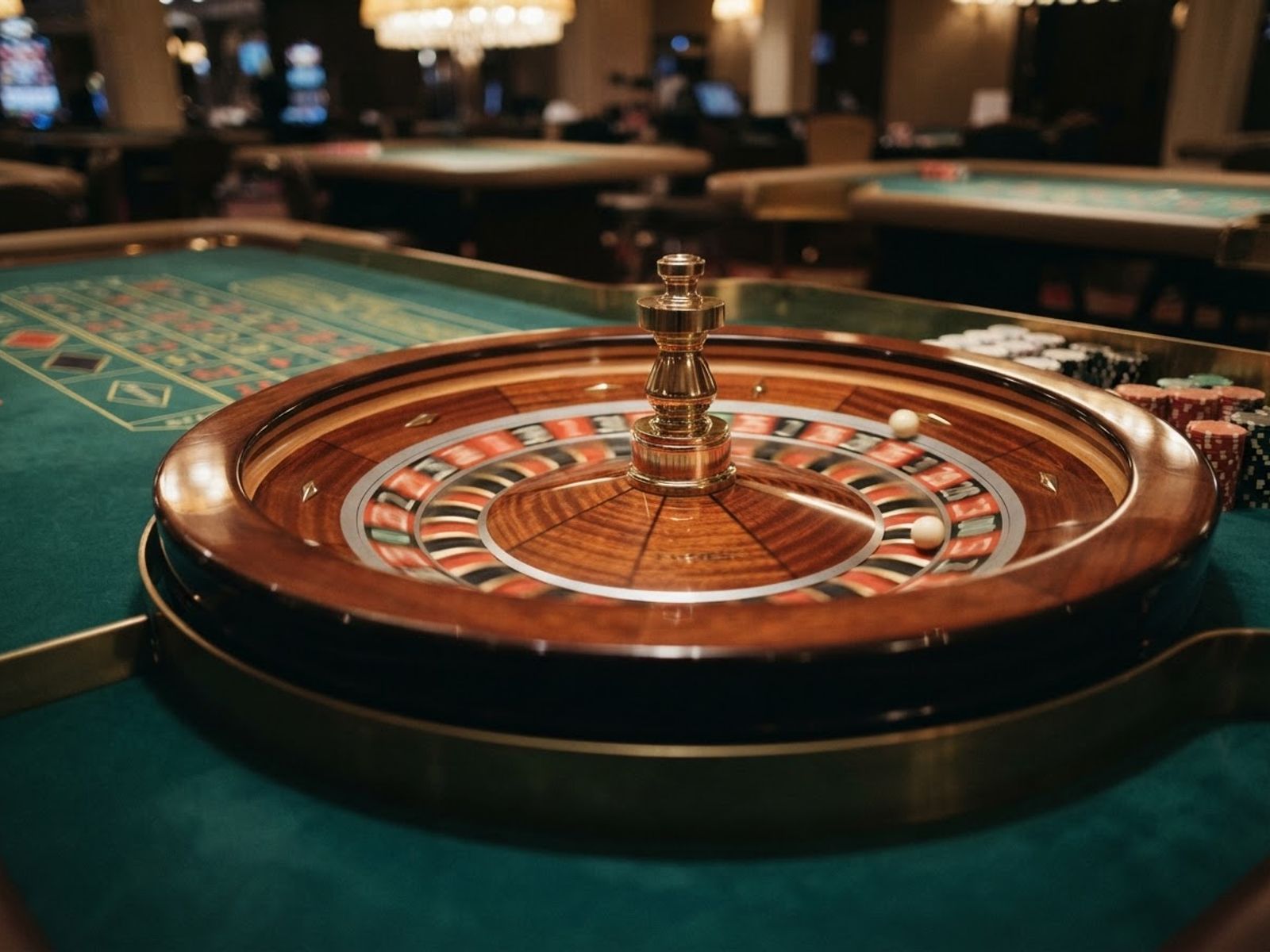 Roulette en direct avec roue et jetons